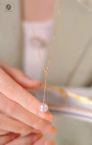 Japanese Akoya Pearl pendant necklace 18k yellow/white/rose gold Vermeil 7-10mm Bridal June Birthstone