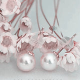 Lily Treacy 8-8.5 mm White Japan Akoya Saltwater Pearl 18K Solid Gold Stud Earrings