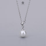 Japanese Akoya Pearl pendant necklace 18k yellow/white/rose gold Vermeil 7-10mm Bridal June Birthstone