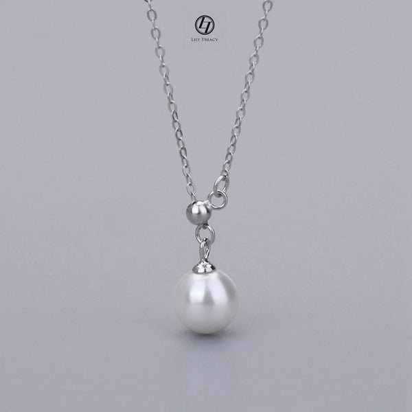 Japanese Akoya Pearl pendant necklace 18k yellow/white/rose gold Vermeil 7-10mm Bridal June Birthstone