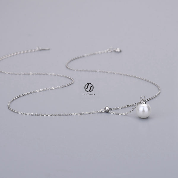 Japanese Akoya Pearl pendant necklace 18k yellow/white/rose gold Vermeil 7-10mm Bridal June Birthstone