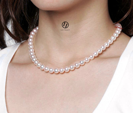 Akoya Pearl Drop Dangle Hook Earrings 18K Solid Gold white bridal 7.5-8, 8-8.5, 8.5-9, 9-9.5, 9.5-10mm by Lily Treacy