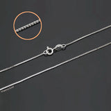 18K Solid Yellow White Gold  Box Chain Necklace 16