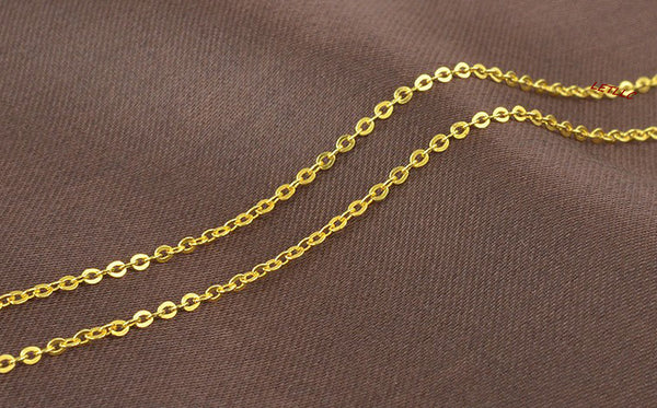 925 Sterling Silver "O" Chain Necklace 18K Yellow Rose White Gold Vermeil 16" 18" 20" 30"