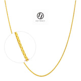 18K Solid Yellow White Gold Diamond-cut Square Spiga Wheat Chain 18