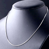 18K Solid Yellow White Gold  Box Chain Necklace 16