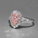 4ct CZ Ring Pink Pear Cut women Promise, Engagement, Proposal, Wedding Size 7 8 9