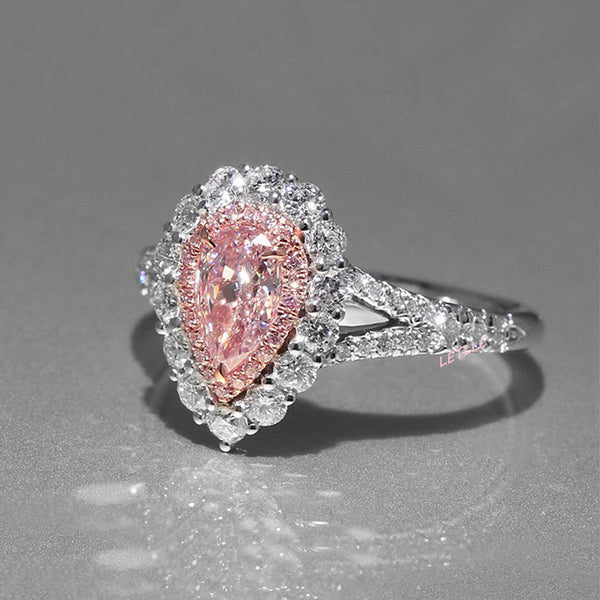 4ct CZ Ring Pink Pear Cut women Promise, Engagement, Proposal, Wedding Size 7 8 9