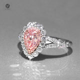 4ct CZ Ring Pink Pear Cut women Promise, Engagement, Proposal, Wedding Size 7 8 9