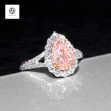 4ct CZ Ring Pink Pear Cut women Promise, Engagement, Proposal, Wedding Size 7 8 9