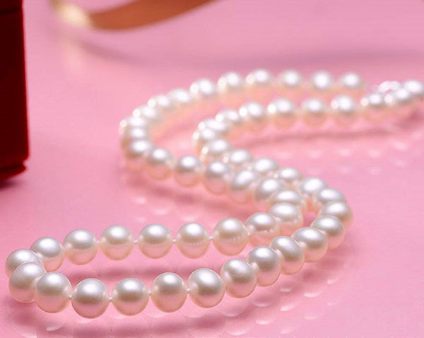 8-9mm Freshwater Pearl  Necklace Strand White 18" wedding bridal gift