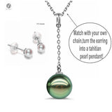 Lily Treacy Japanese Akoya pearl & Tahitian pearl solid gold Bianca combination earrings bridal