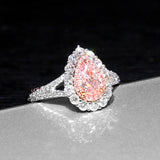 4ct CZ Ring Pink Pear Cut women Promise, Engagement, Proposal, Wedding Size 7 8 9
