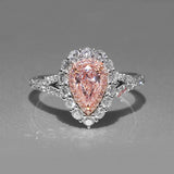 4ct CZ Ring Pink Pear Cut women Promise, Engagement, Proposal, Wedding Size 7 8 9