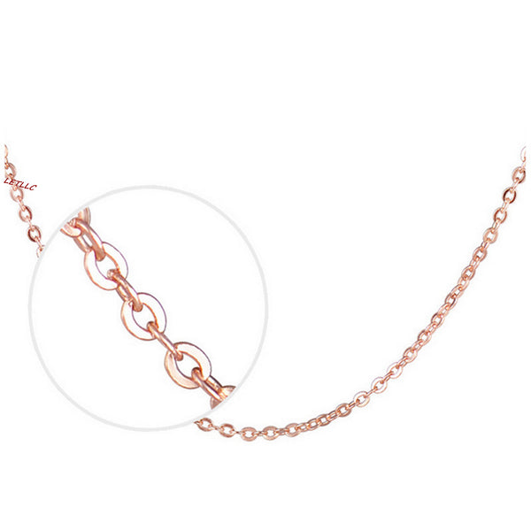 925 Sterling Silver "O" Chain Necklace 18K Yellow Rose White Gold Vermeil 16" 18" 20" 30"