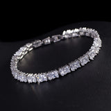 Tennis Bracelet CZ Princess Cut White Yellow 7