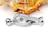 Lily Treacy 9-10mm Freshwater Pearl Metallic multi-color Necklace Strand with Top CZ Fancy Clasp