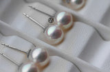 Japanese Akoya Saltwater Pearl 18K Solid yellow, white or rose gold Stud Earrings 8.5-9mm; 9-9.5mm or 9.5-10mm Bridal June birthstone by Lily Treacy