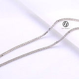 18K Solid White Gold THICK Diamond-cut Square Spiga Wheat Chain 18