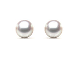 8-9mm Freshwater Pearl earrings 18K Solid Gold Stud Earrings White