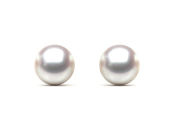 8-9mm Freshwater Pearl earrings 18K Solid Gold Stud Earrings White