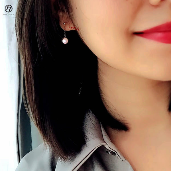 Lily Treacy Japanese Akoya pearl drop earrings solid gold ear studs pendant combo bridal 7.5-8mm