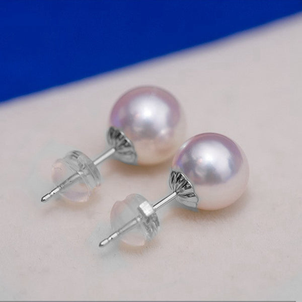 Japanese Akoya Saltwater Pearl 18K Solid yellow, white or rose gold Stud Earrings 8.5-9mm; 9-9.5mm or 9.5-10mm Bridal June birthstone by Lily Treacy
