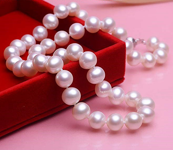8-9mm Freshwater Pearl  Necklace Strand White 18" wedding bridal gift
