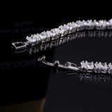 Tennis Bracelet CZ Princess Cut White Yellow 7
