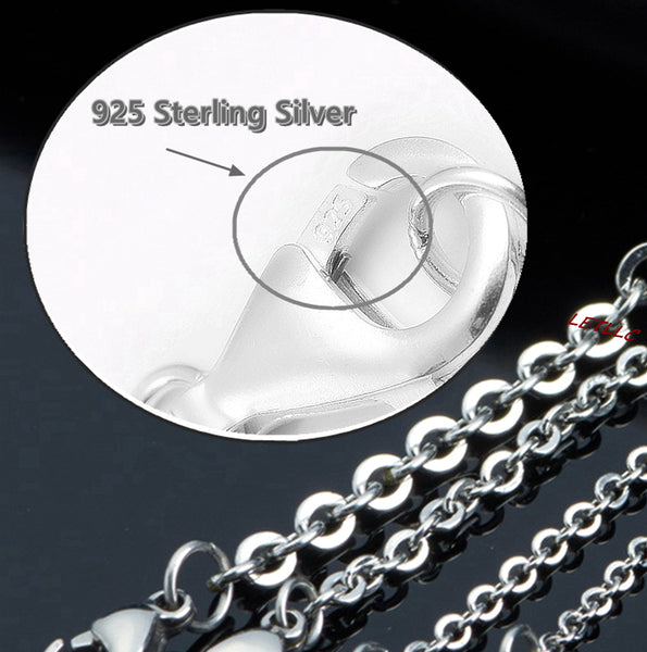 925 Sterling Silver "O" Chain Necklace 18K Yellow Rose White Gold Vermeil 16" 18" 20" 30"