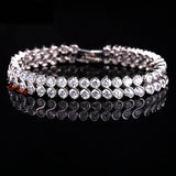 Tennis Bracelet Top Cubic Zirconia Brilliant Cut 20ctw Double-row white 7.5