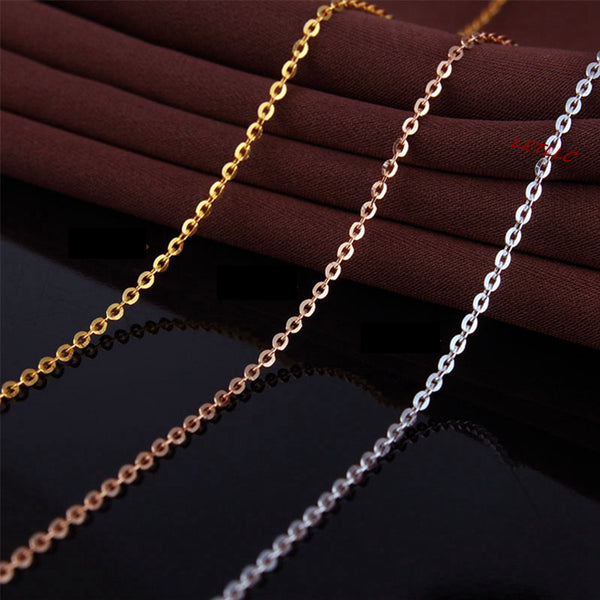 925 Sterling Silver "O" Chain Necklace 18K Yellow Rose White Gold Vermeil 16" 18" 20" 30"