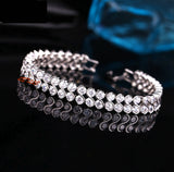 Tennis Bracelet Top Cubic Zirconia Brilliant Cut 20ctw Double-row white 7.5