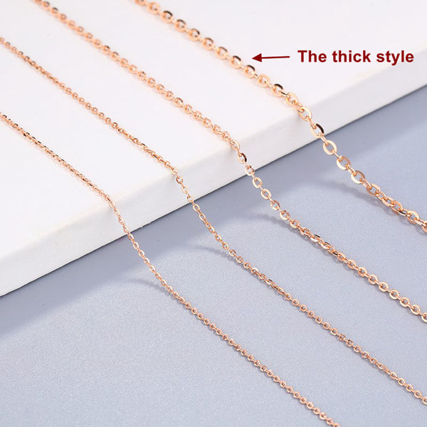925 Sterling Silver "O" Chain Necklace 18K Yellow Rose White Gold Vermeil 16" 18" 20" 30"