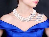 Japanese Akoya Pearl Necklace UNSTRUNG 7-7.5mm/ 7.5-8mm / 8-8.5mm / 8.5-9mm / 9-9.5mm / 9.5-10mm fully drilled Strand WITHOUT clasp for DIY