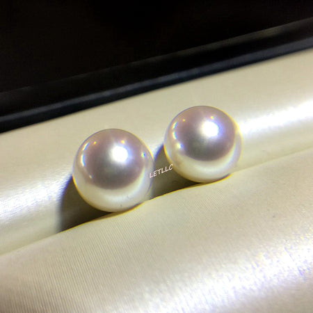 Akoya Pearl Drop Dangle Hook Earrings 18K Solid Gold white bridal 7.5-8, 8-8.5, 8.5-9, 9-9.5, 9.5-10mm by Lily Treacy