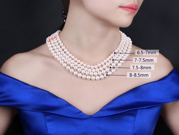 Lily Treacy white Japanese Akoya 14K gold clasp Necklace strand bridal wedding