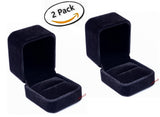 Lily Treacy Deluxe Black Velvet Ring Stud Earrings Or Bracelet Watch Chain box 2 Pack