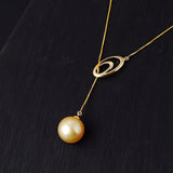 Lily Treacy 10-11mm Golden South Sea Pearl 18K Yellow Gold Pendant Necklace Up to 20