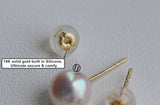 Japanese Akoya Saltwater Pearl 18K Solid yellow, white or rose gold Stud Earrings 8.5-9mm; 9-9.5mm or 9.5-10mm Bridal June birthstone by Lily Treacy