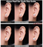 Lily Treacy Japanese Akoya Saltwater Pearl 18K Solid Yellow, White Or Rose Gold Stud Earrings 7.5-8mm Bridal June Birthstone