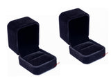 Lily Treacy Deluxe Black Velvet Ring Stud Earrings Or Bracelet Watch Chain box 2 Pack