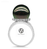 LILY TREACY 13-14MM TAHITIAN PEARL DIAMOND LILLIAN RING