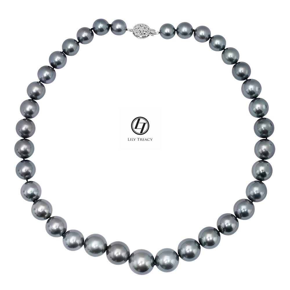 LILY TREACY 10.5-15.5MM TAHITIAN PEARL GRADUATE STRAND REBECCA NECKLACE