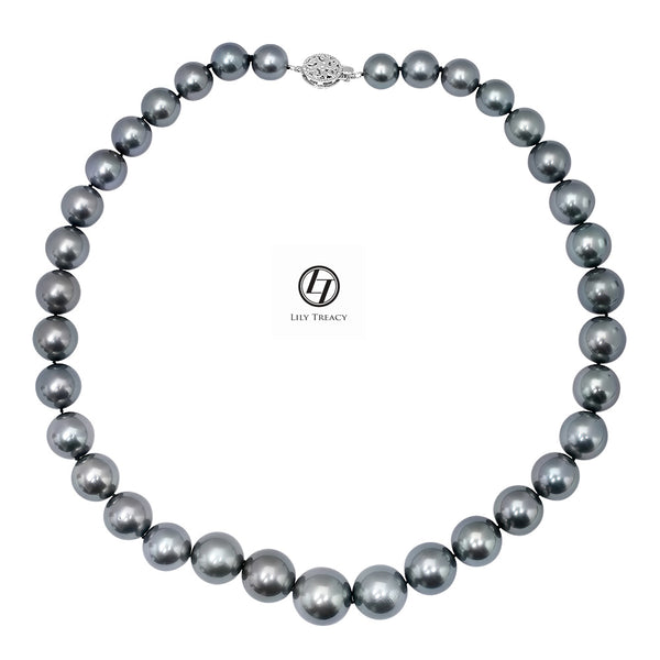 LILY TREACY 10.5-15.5MM TAHITIAN PEARL GRADUATE STRAND REBECCA NECKLACE