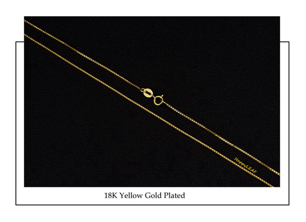 S925 TOP QUALITY Sterling Silver 18K Yellow White Rose Gold Vermeil Box Chain Necklace