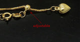 Solid 18K Tri color Yellow,White & Rose Gold 3 tone Diamond-cut chunky Adjustable Wheat Chain 20