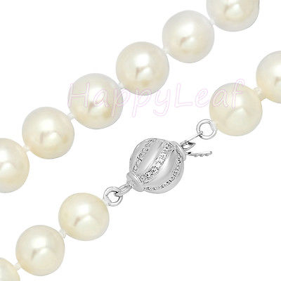 8.5-9.5mm Freshwater Pearl Necklace Strand White 18" wedding bridal gift
