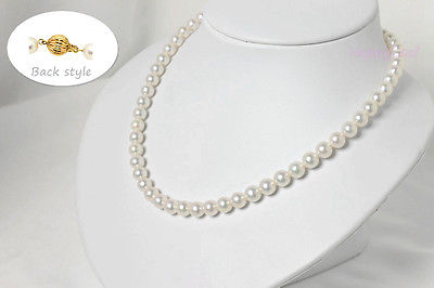 Lily Treacy Japanese Akoya Pearl 14K gold clasp Necklace strand white bridal wedding 18"