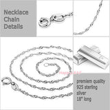 925 Sterling Silver Water Wave Singapore Chain Solid PremiumQuality Necklace 18